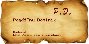 Pogány Dominik névjegykártya